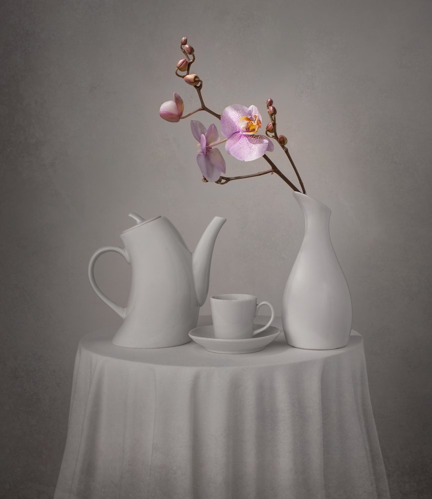 Rózsaszín orchidea teázás alkotó: Margareth Perfoncio