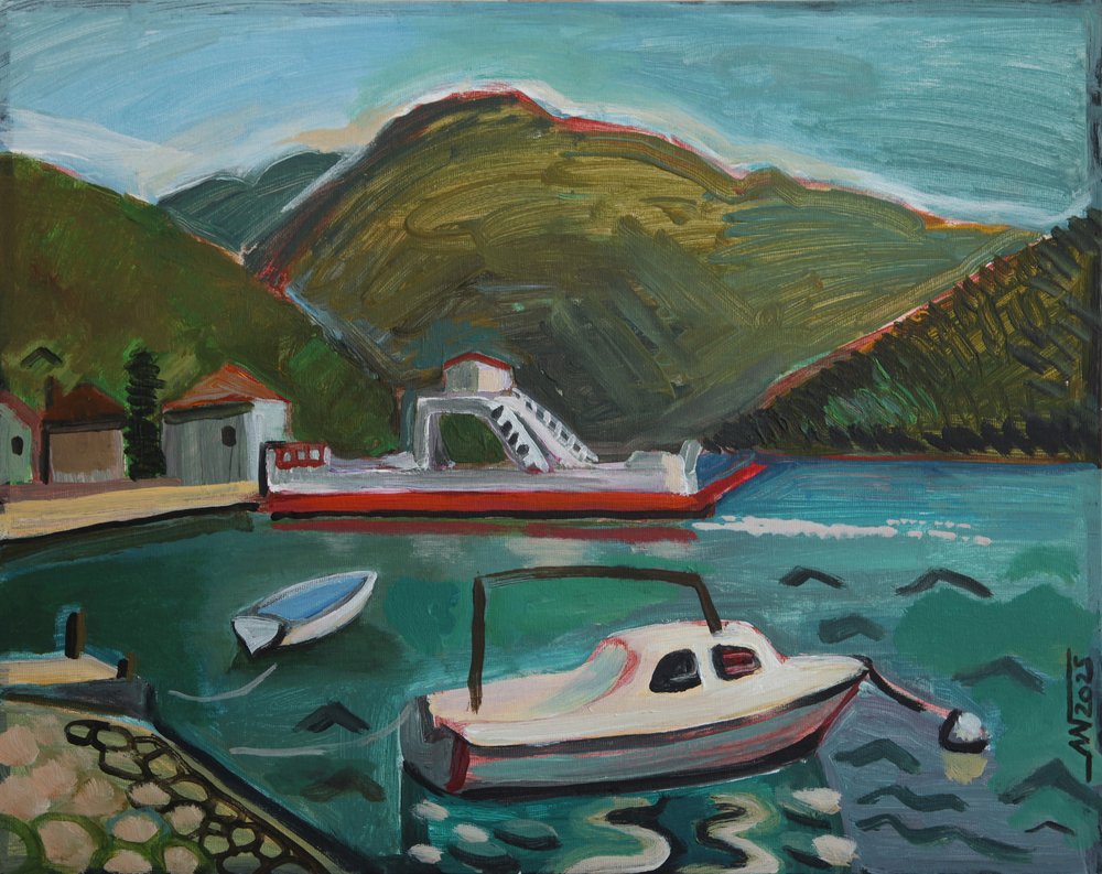 Hajók a Mountain Harborban alkotó: Marina Gorkaeva