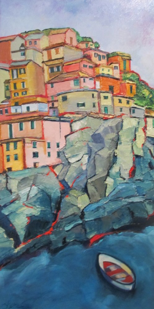 A színes Cinque Terre-part alkotó: Maxine Shore