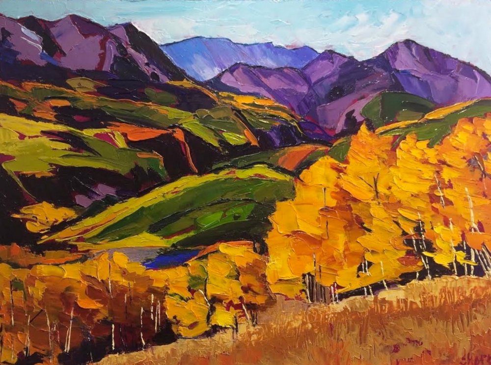 Golden Aspen hegyi kilátás alkotó: Maxine Shore