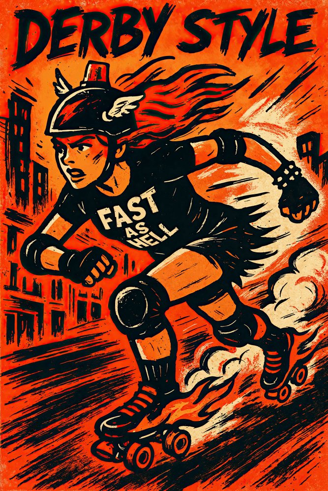 Flaming Roller Derby alkotó: Natalie Bruns