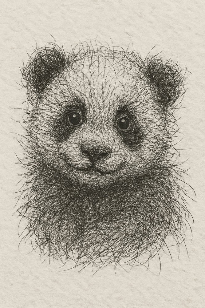 Pelyhes panda kölyök alkotó: Natalie Bruns