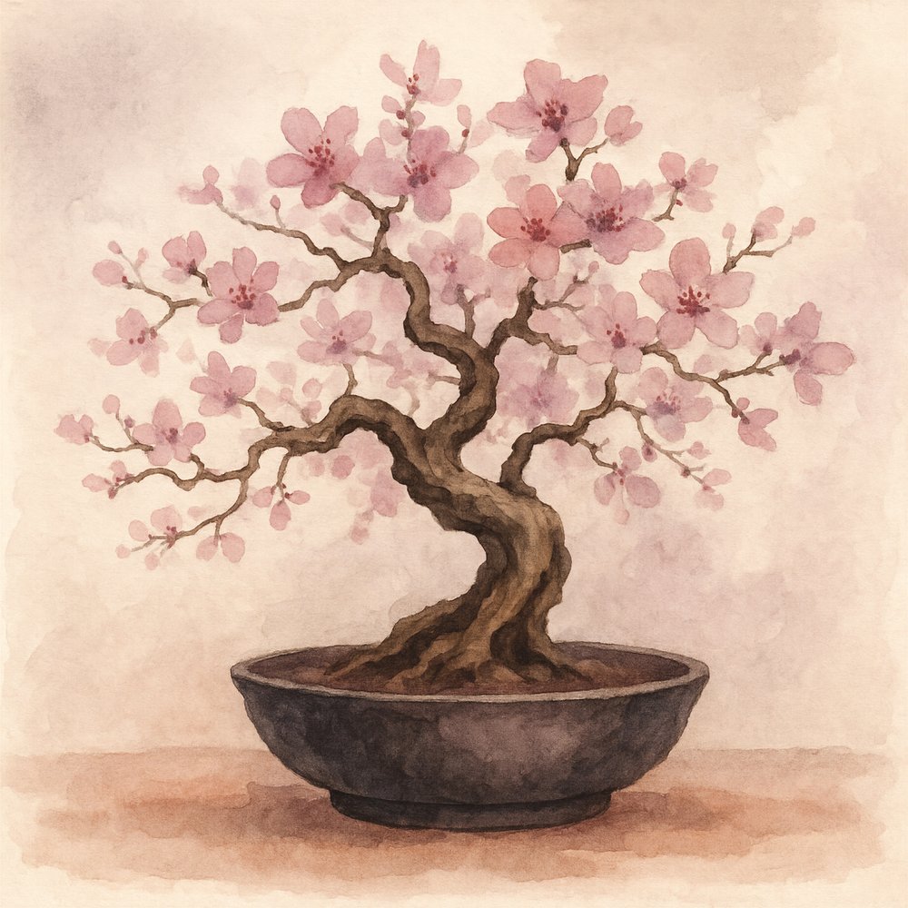 Rózsaszín cseresznye bonsai alkotó: Natalie Bruns