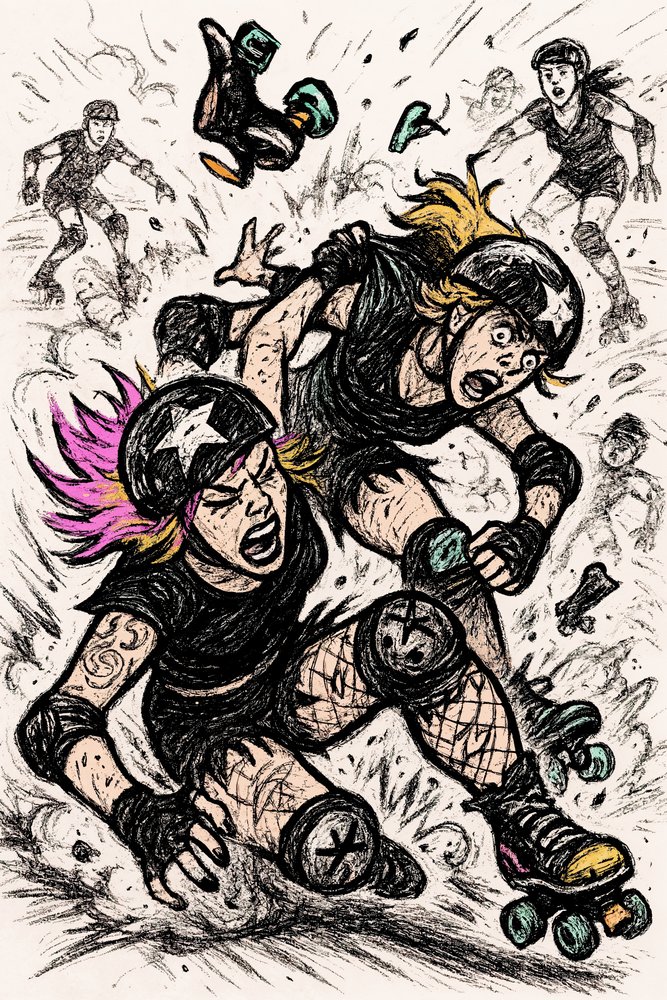 Roller Derby-baleset alkotó: Natalie Bruns