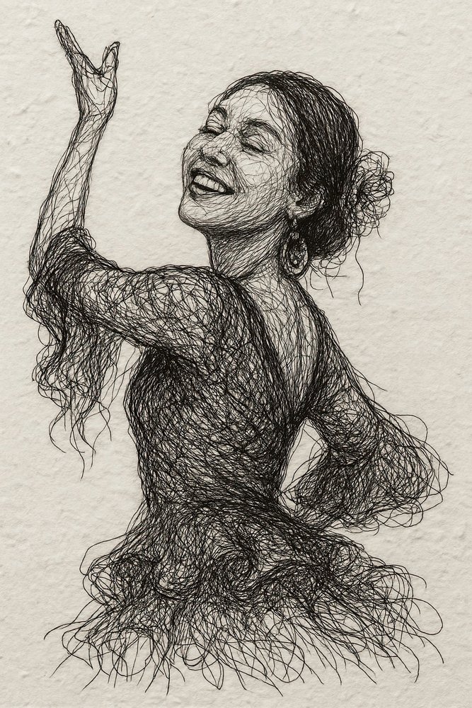 Mosolygó flamencotáncosnő alkotó: Natalie Bruns