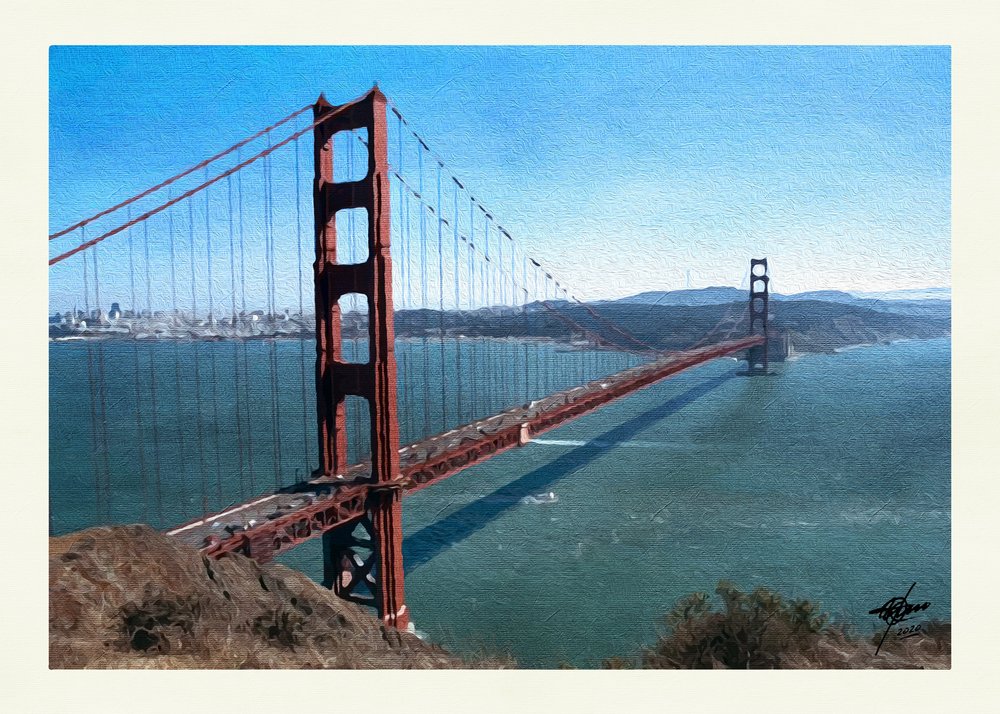 Golden Gate-öbölre néző kilátás alkotó: Osvaldo Russo