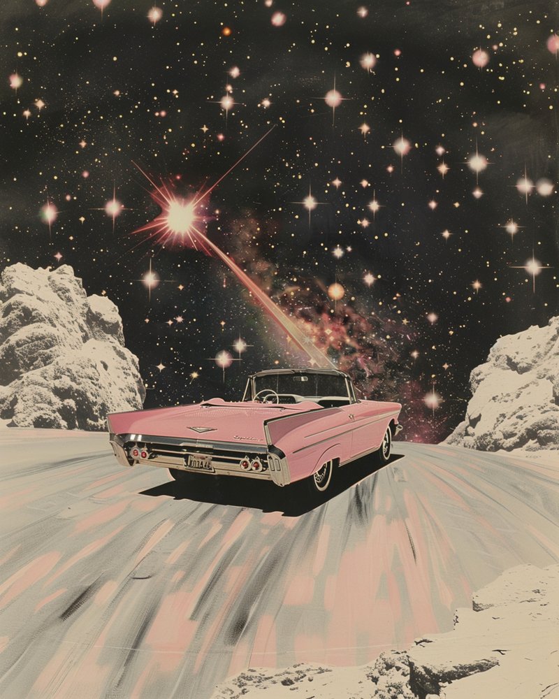 Rózsaszín kabrió Cosmic Drive alkotó: Samantha Hearn