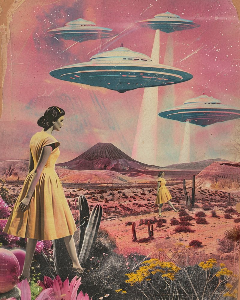Retro sivatagi UFO-s női ruhák alkotó: Samantha Hearn