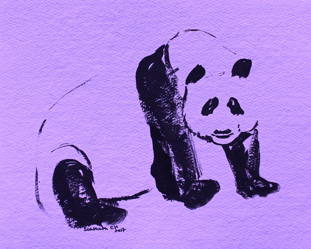 Panda fekete tintával alkotó: Santhosh ch