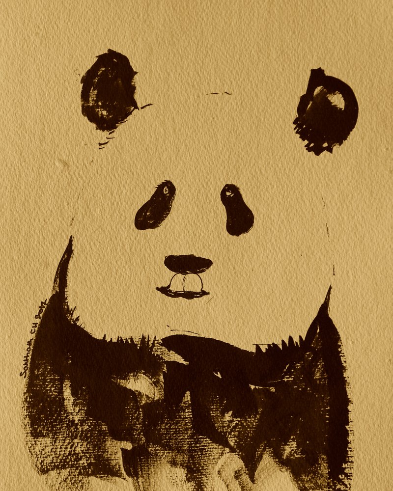 Minimalista pandamedve alkotó: Santhosh ch