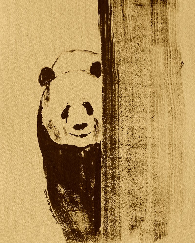 Félénken kikukucskáló panda alkotó: Santhosh ch