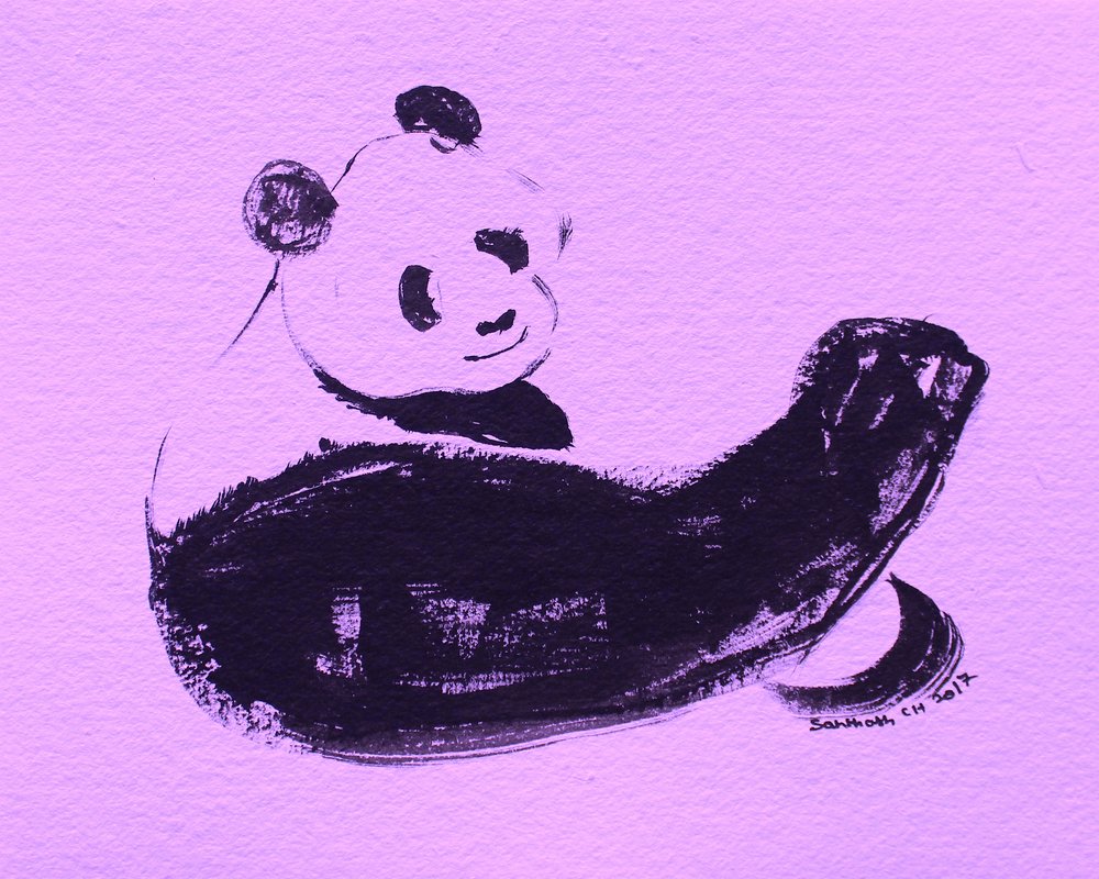 Erős panda, aki megmutatja az izmait alkotó: Santhosh ch