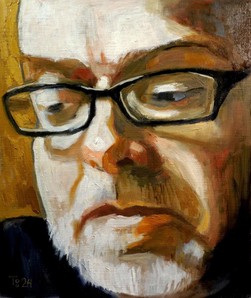 Szakállas férfi önarcképe alkotó: Tore Bahnson