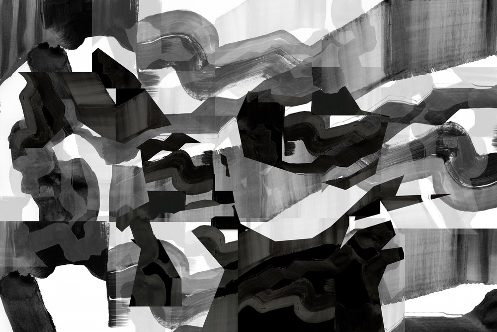 Dinamikus szürkeárnyalatos absztrakció alkotó: cartissi