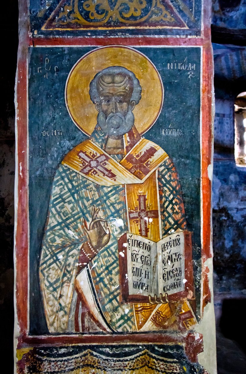 Freskó a Blachernae-i Szent Mária templomban, Berati kastélyban, Albánia alkotó: Unknown