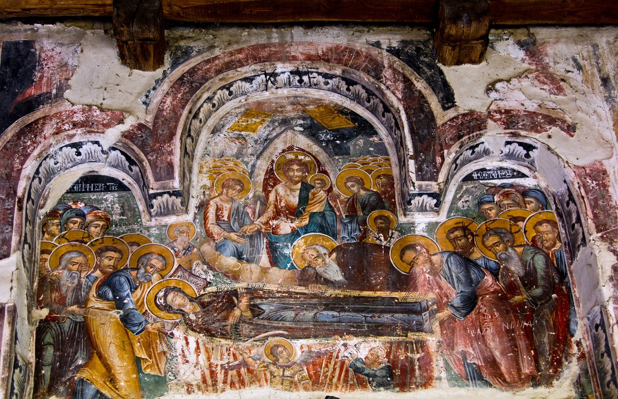 A Szent Mária templom belseje, Leusa, Albánia alkotó: Unknown
