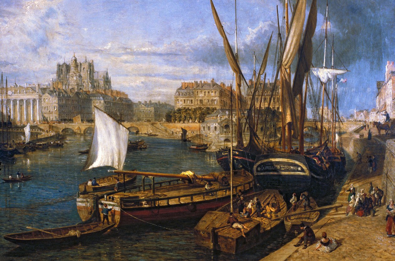 Loire Atlantique N* 120 - Nantes - Musee Dobree - "" Nantes kikötője"" - Vilmos papagáj (1813-1869) - 1804-es festmény alkotó: Unknown