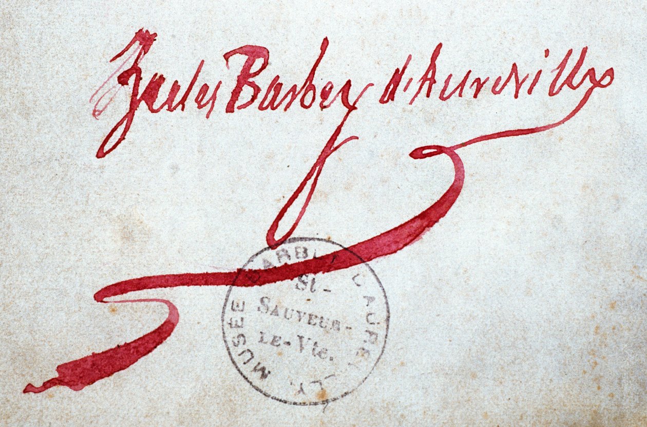 Manche N* 087, St Sauveur le Viscount Múzeum, Jules Barbey dAurevilly (1808-1889) aláírása alkotó: Unknown