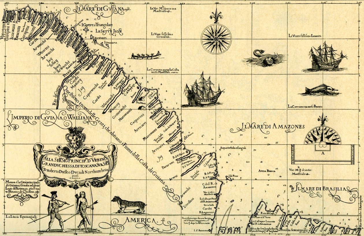 Guyana-part térképe, 1646-47 alkotó: Unknown