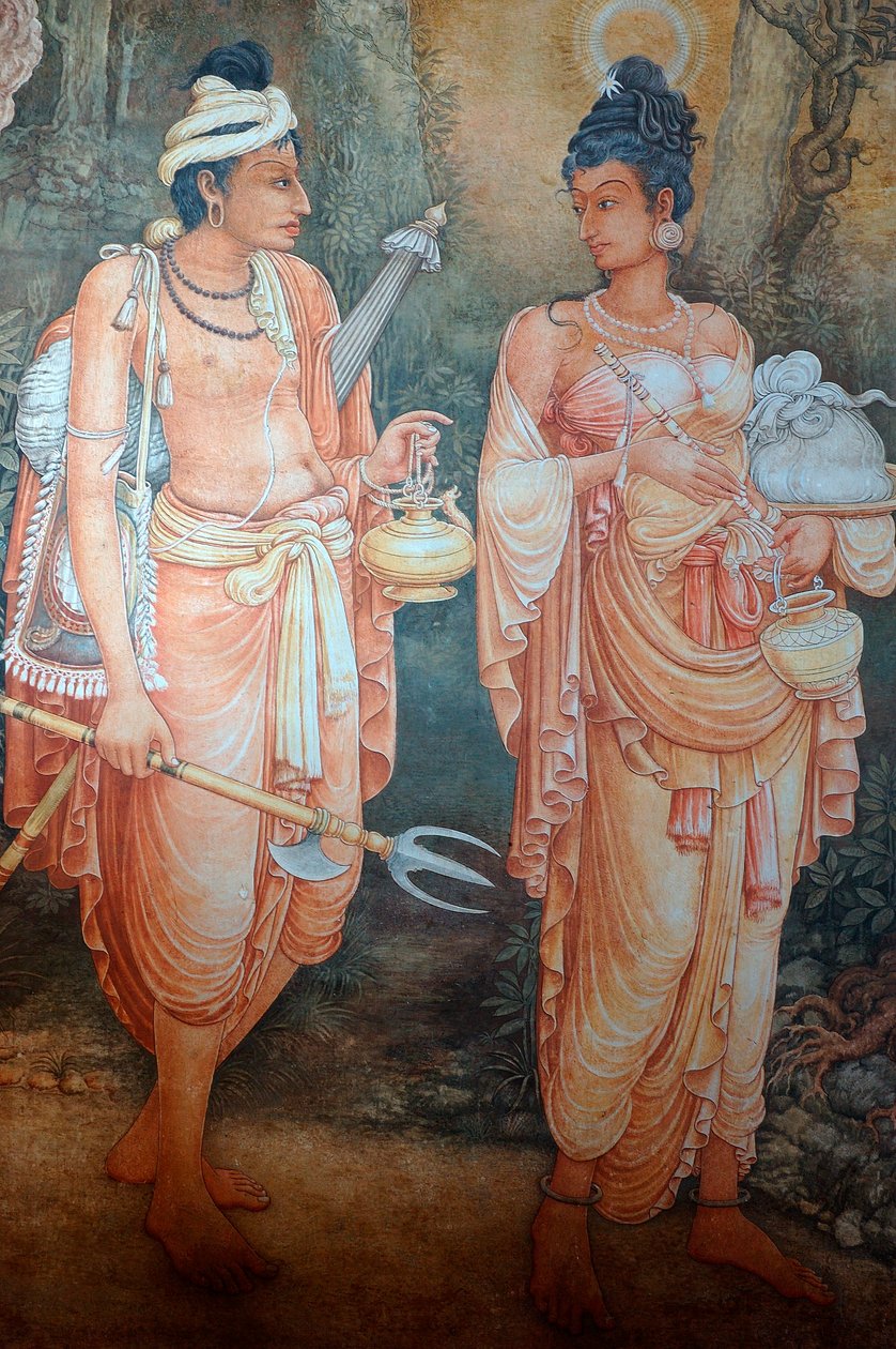 Falfestmény a Kelaniya-templom falán Kelaniya Viharaban, amely az egyik legszentebb buddhista hely, körülbelül hat mérföldre Srí Lanka fővárosától, Colombótól. 2010. január 7. alkotó: Unknown