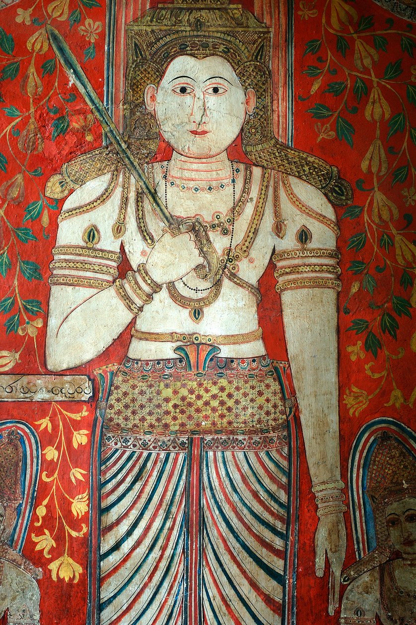 Falfestmény a Kelaniya-templom falán Kelaniya Viharaban, amely az egyik legszentebb buddhista hely, körülbelül hat mérföldre Srí Lanka fővárosától, Colombótól. 2010. január 7. alkotó: Unknown