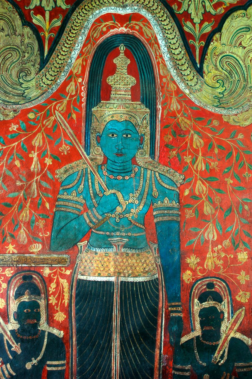 Falfestmény a Kelaniya-templom falán Kelaniya Viharaban, amely az egyik legszentebb buddhista hely, körülbelül hat mérföldre Srí Lanka fővárosától, Colombótól. 2010. január 7. alkotó: Unknown