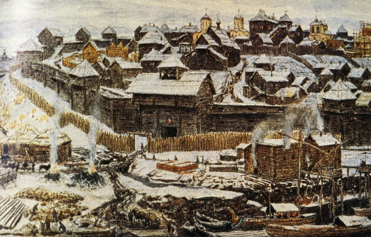 A 14. századi Moszkva festménye Ivan Kalita (Első Iván) uralkodása idején, Apolinary Vasnetsov (1856 - 1933) festménye. alkotó: Unknown