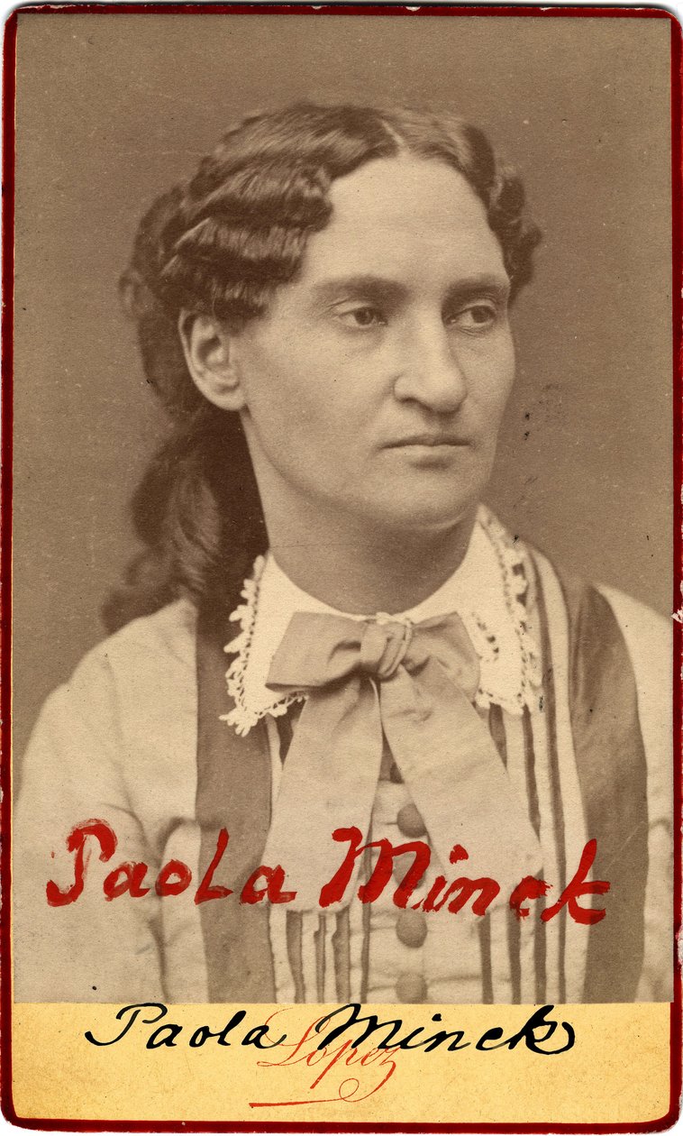 Párizs Kommün: Paule Minck (1839-1901) levélírónő portréja, újságíró, Franc-Maconne (Franc Maconne), szocialista és feminista, 1871. Dim. 10,3X6,3 cm alkotó: Unknown