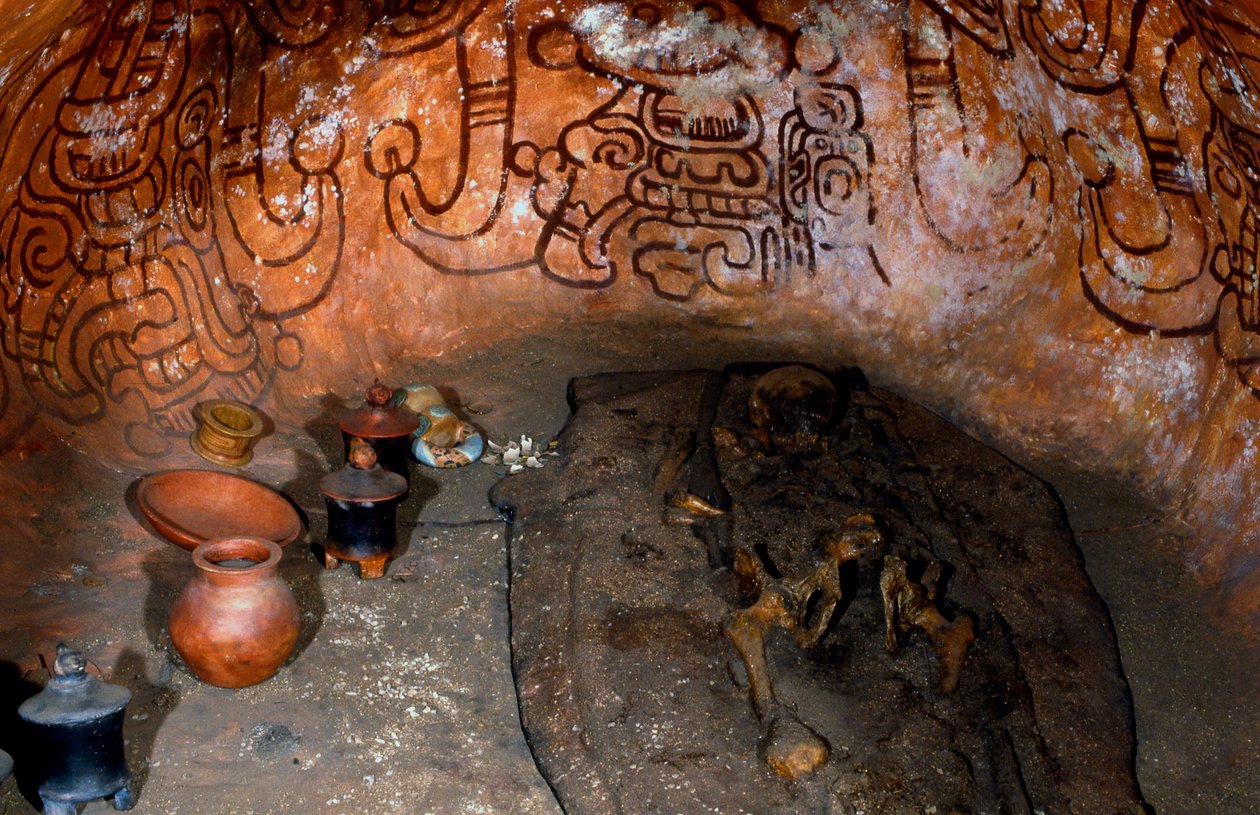 Egy maja temetkezés másolata Rio Azulban, Peten, Guatemala, kora klasszikus időszak, i.sz. 300-600 körül alkotó: Unknown