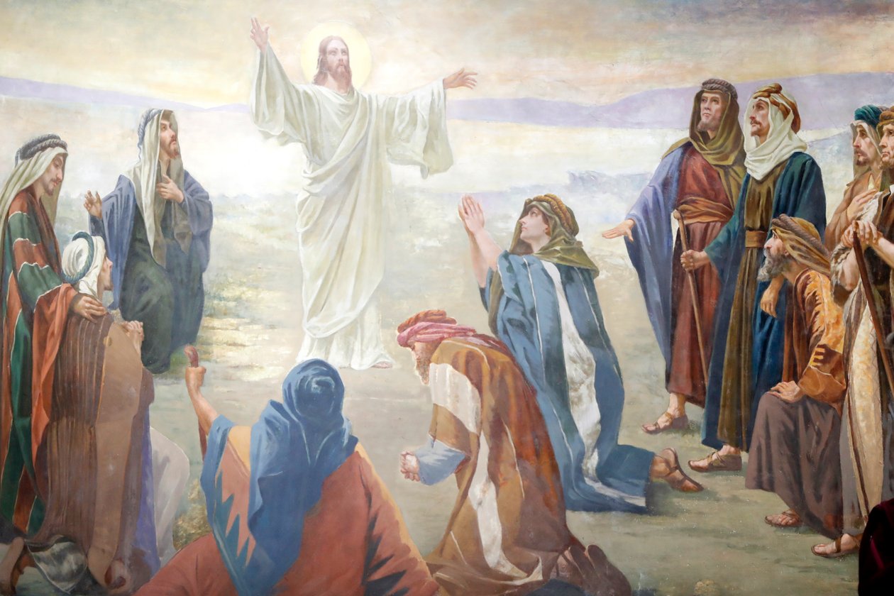 Saint-Grat templom, festmény, Jézus: a hegyi beszéd, Valgrisenche, Olaszország alkotó: Unknown