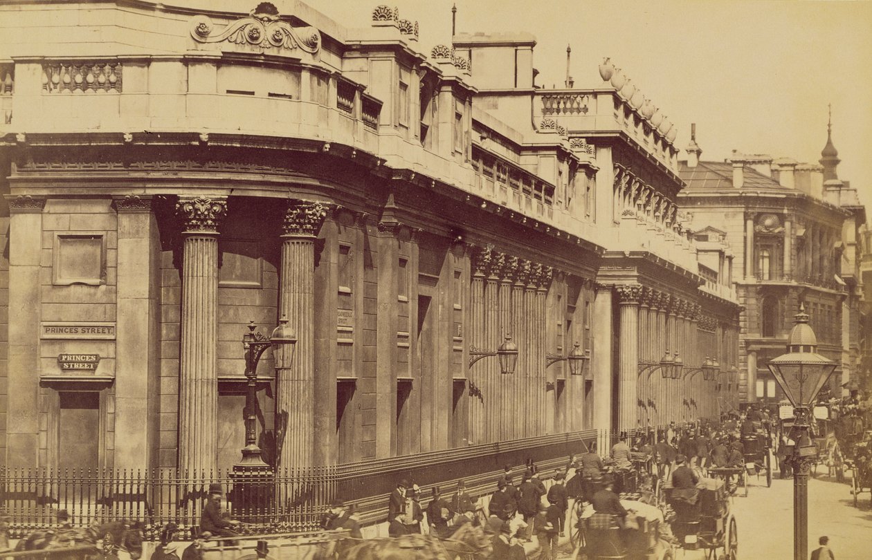 A Bank of England, London, 1880 körül (szépia fotó) alkotó: Unknown