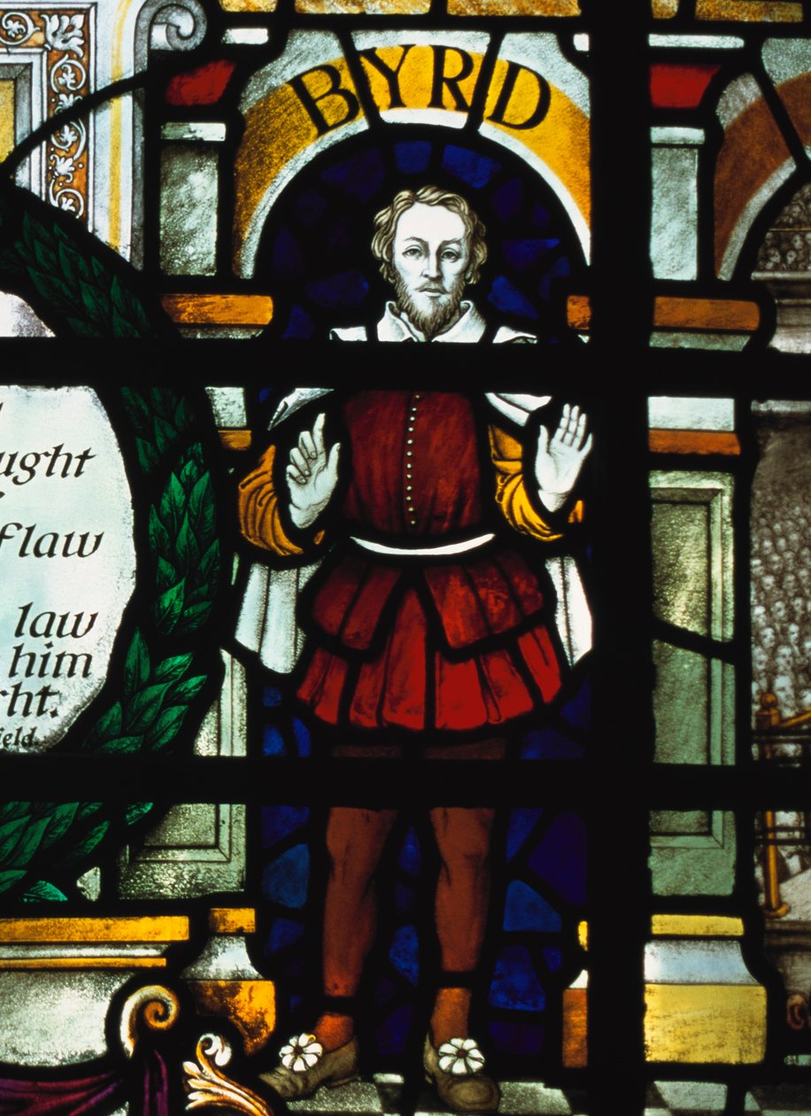 William Byrd (1543-1623) – az angol zeneszerző képe egy ólomüveg ablakban, St Sepulcher Church, London alkotó: Unknown