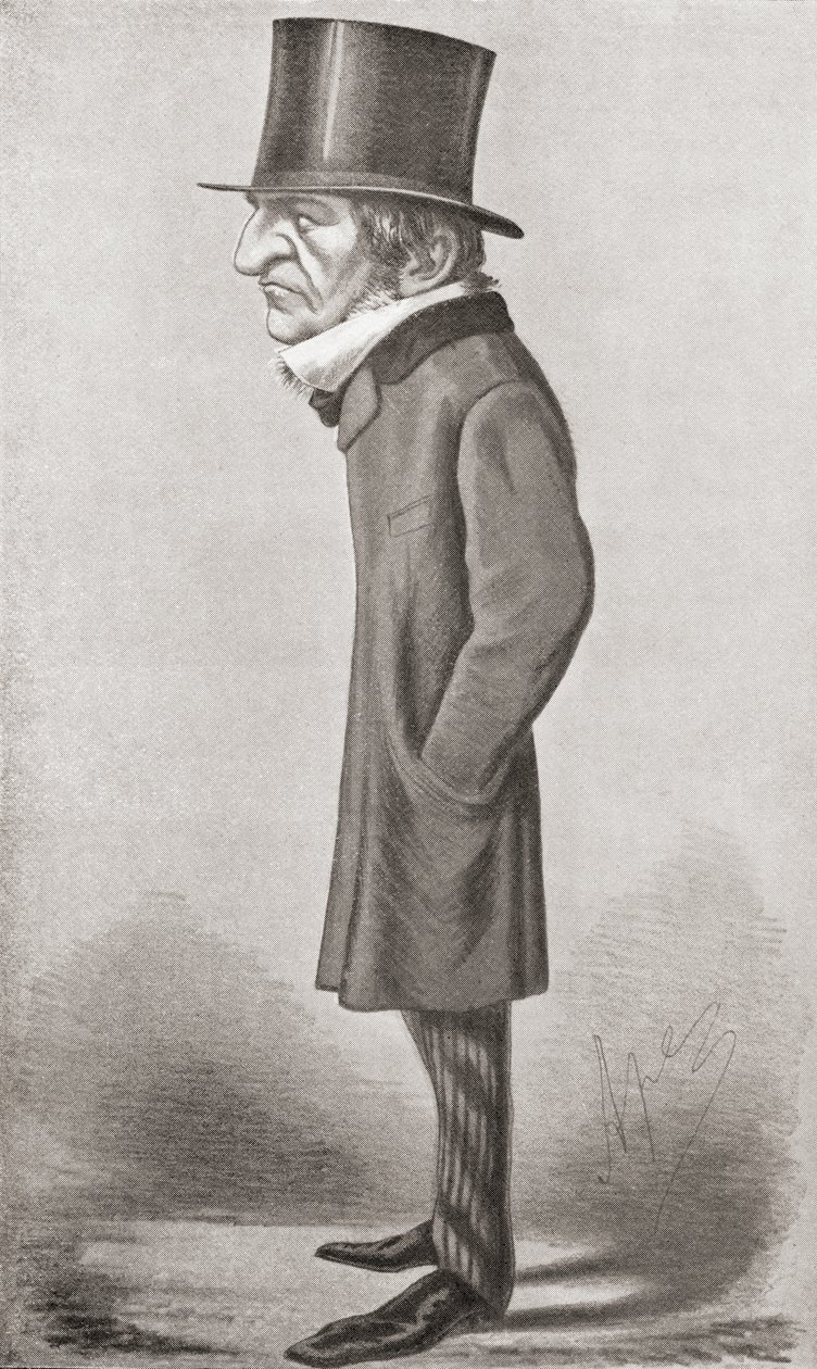 William Gladstone karikatúrája, a Vanity Fair karikaturistája, Ape 1869-ben készített illusztrációja után, David Williamson 1898-ban megjelent „Gladstone: The Man and the Statesman” című művéből. alkotó: English School