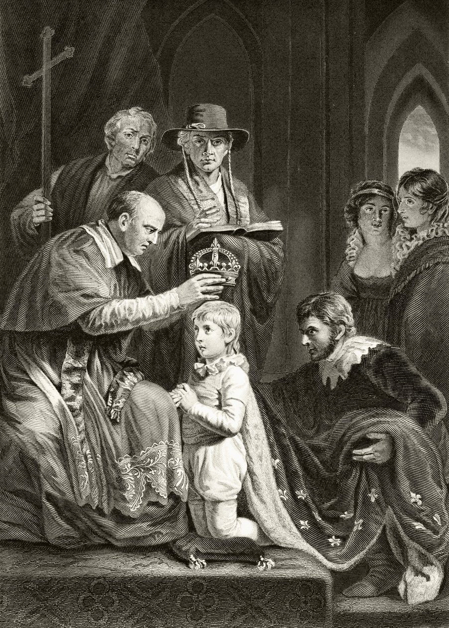 Henrik angol király koronázása, 1429. november 6. William Hickman Smith Aubrey (1858-1916) „Anglia nemzeti és hazai története” című művéből, London, 1890 körül. alkotó: English School