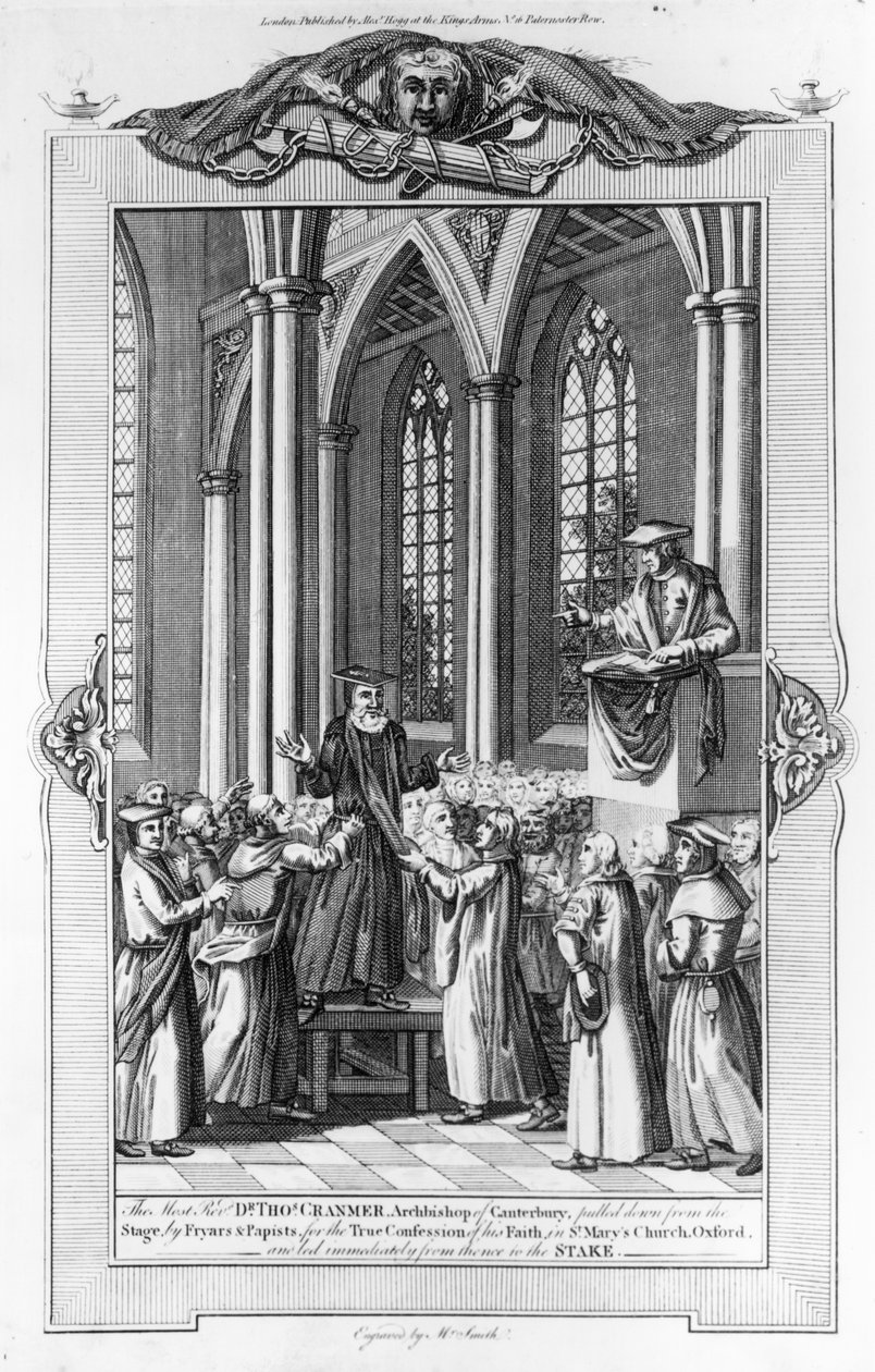 Dr. Thomas Cranmer (1489-1556) Canterbury érsekét testvérek és pápisták rángatták le a színpadról az oxfordi St. Mary