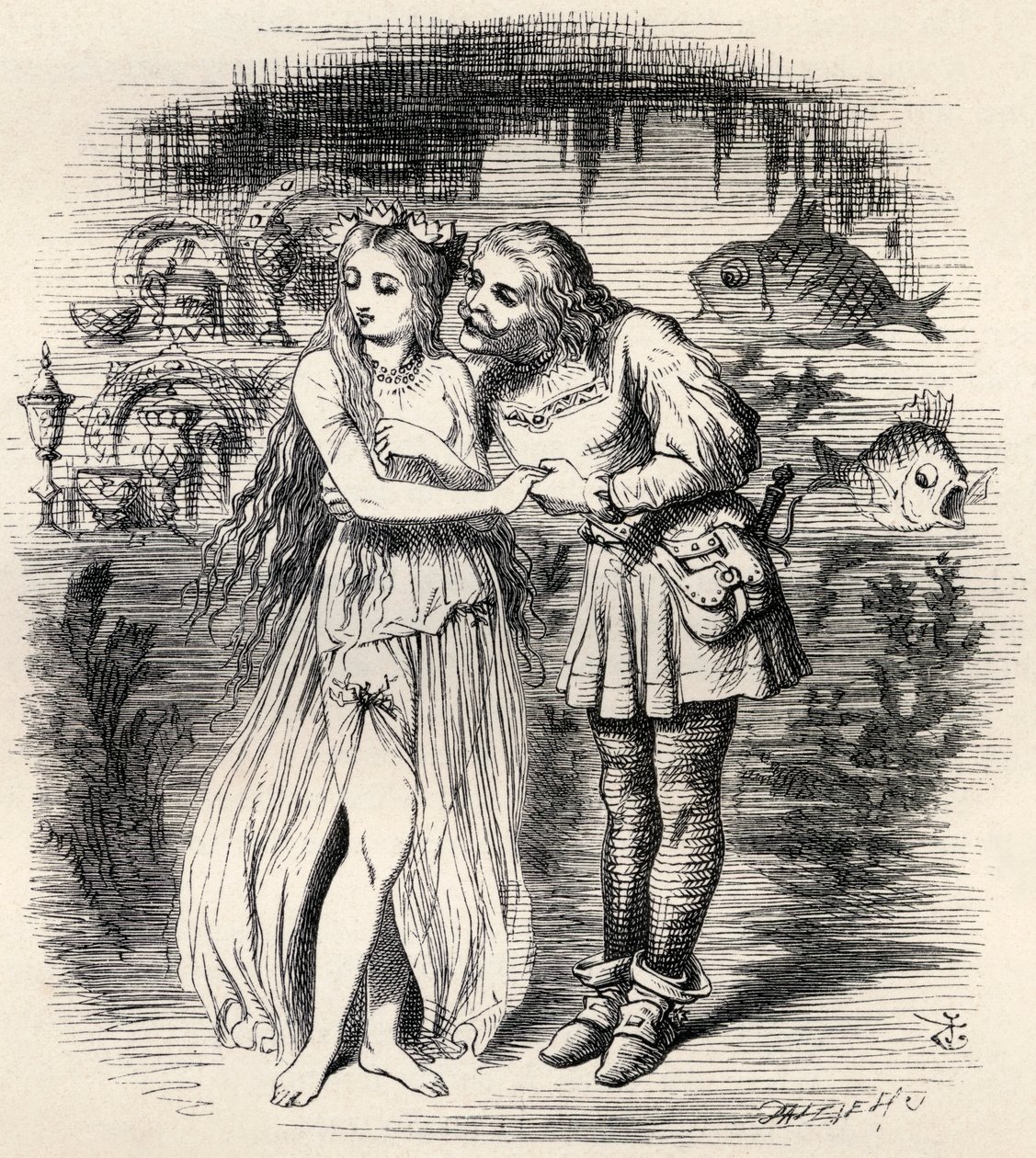 Illusztráció J. Tenniel nyomán Thomas Ingoldsby 1865-ben megjelent „Sir Rupert, a rettenthetetlen” című verséhez, amely Németország legendája, „The Ingoldsby Legends or Mirth and Marvels” alkotó: English School