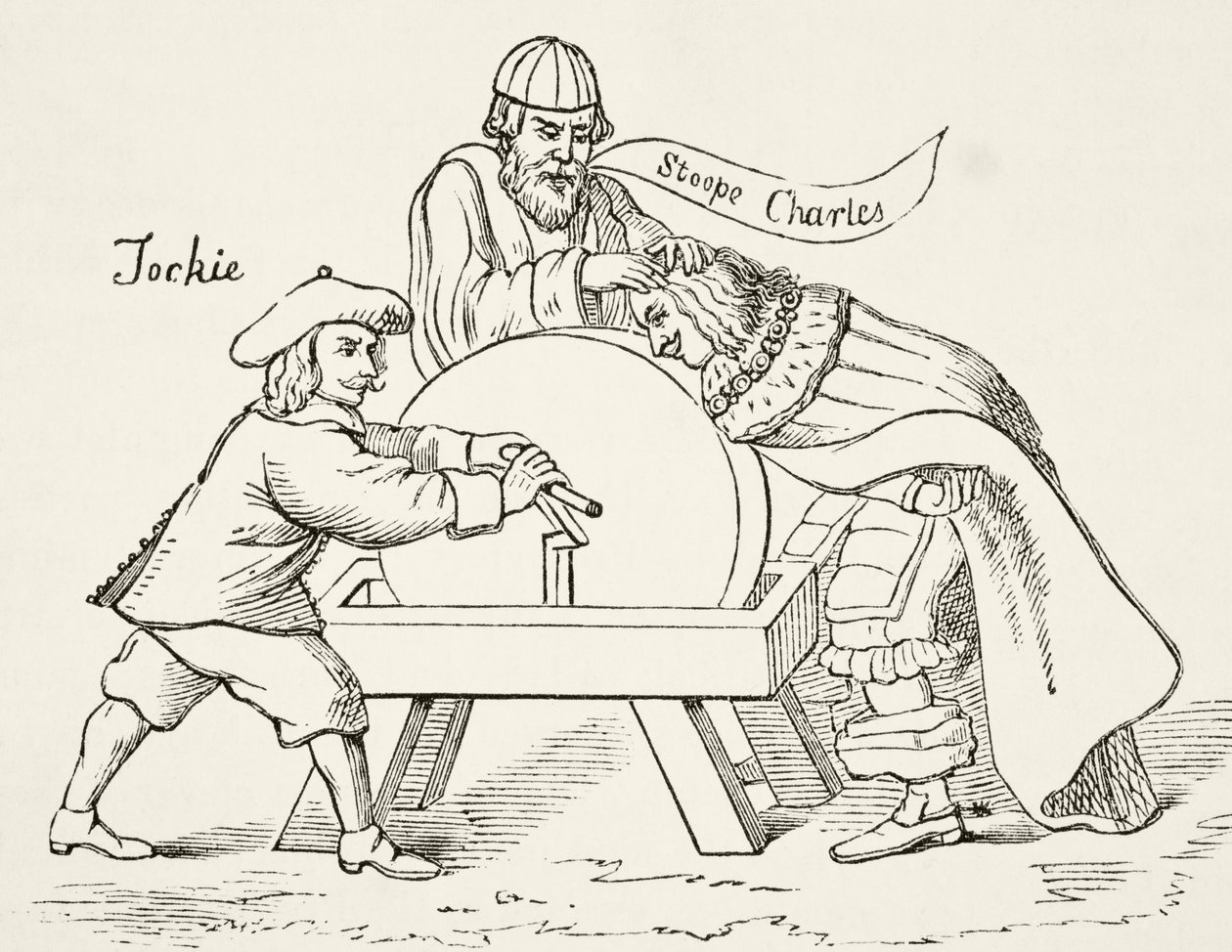 I. Károly király a skót presbiteri intolerancia köszörűkövén, William Hickman Smith Aubrey (1858-1916) Anglia nemzeti és hazai története című könyvéből, London, 1890 körül. alkotó: English School