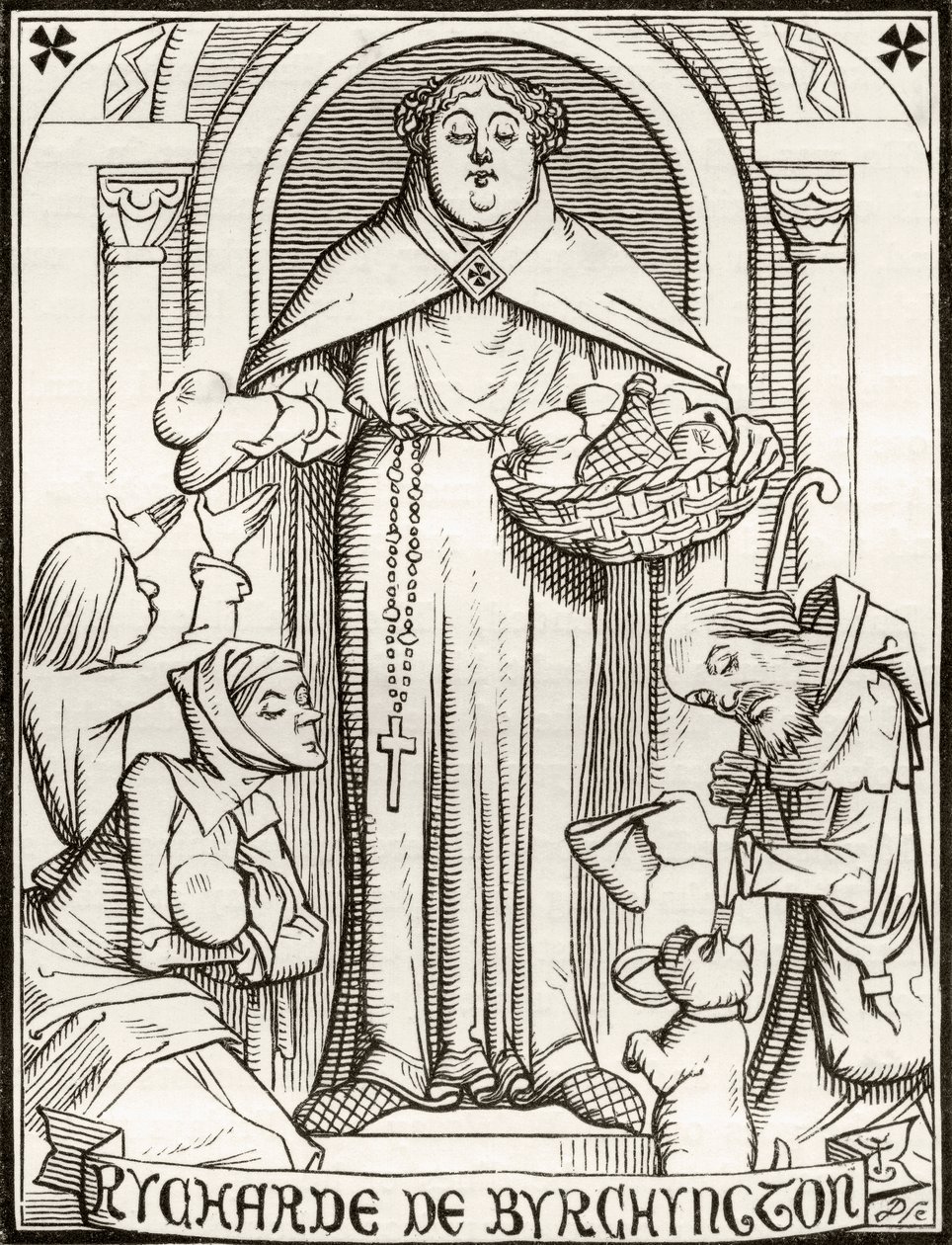 Rycharde de Byrchyngton, Illusztráció a „Birchington testvérei” című verséhez J. Tenniel nyomán, Thomas Ingoldsby „The Ingoldsby Legends or Mirth and Marvels” című könyvéből, 1865-ben megjelent. alkotó: English School