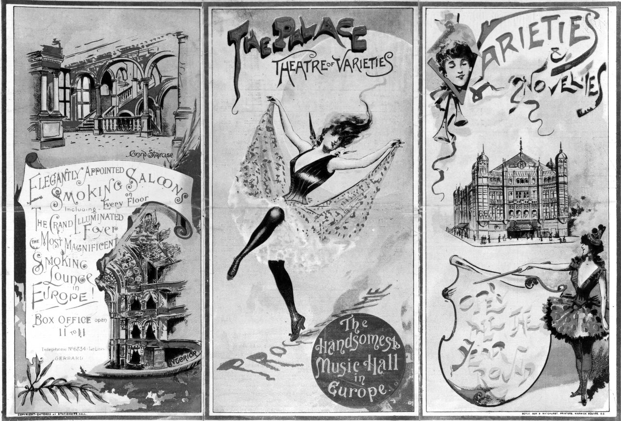 The Palace Theatre of Varieties, 1893 körül 88; London West End színház, operaház és zeneterem; Richard D
