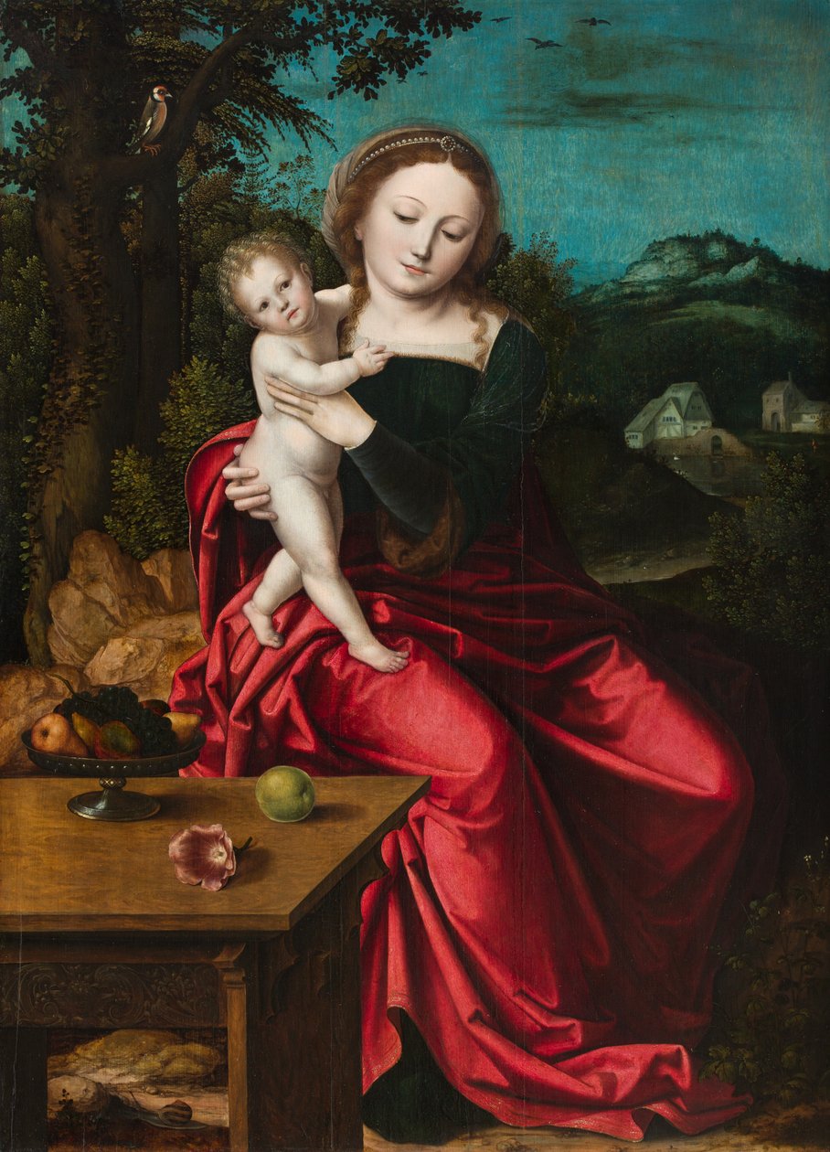 Madonna és gyermeke, 1515 körül alkotó: Master of the Parrot