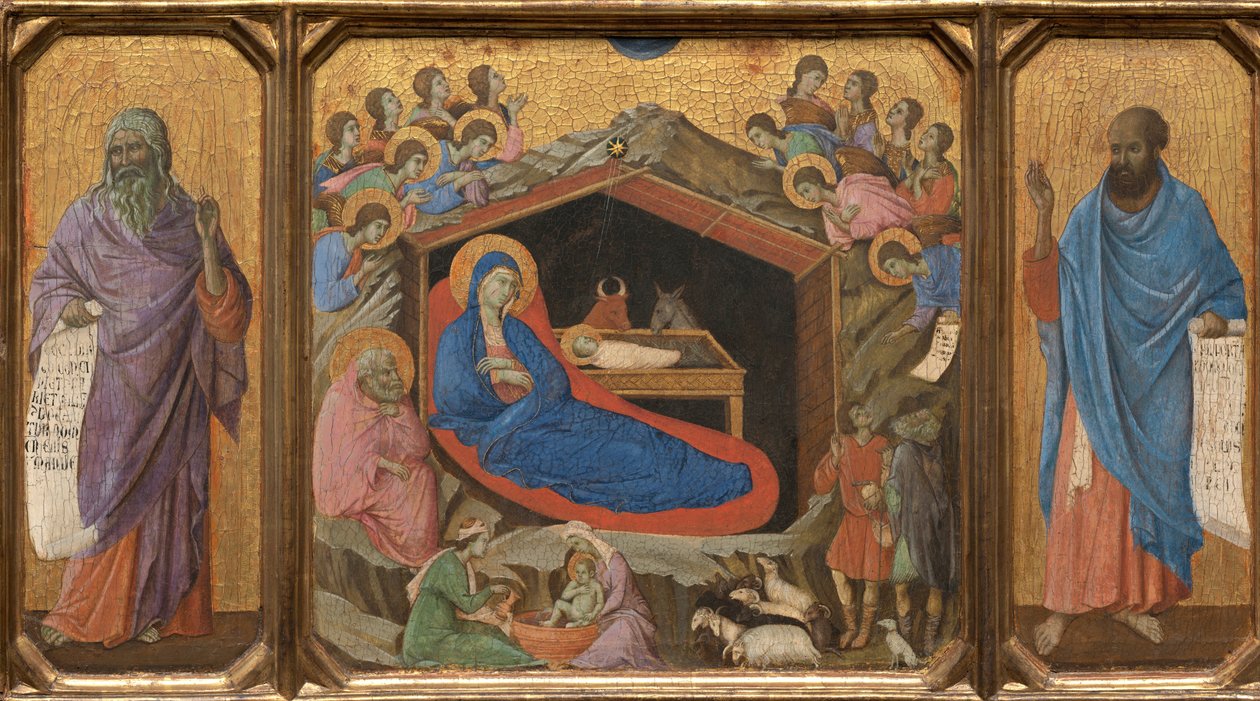 Születés Izaiás és Ezékiel prófétákkal alkotó: Duccio di Buoninsegna