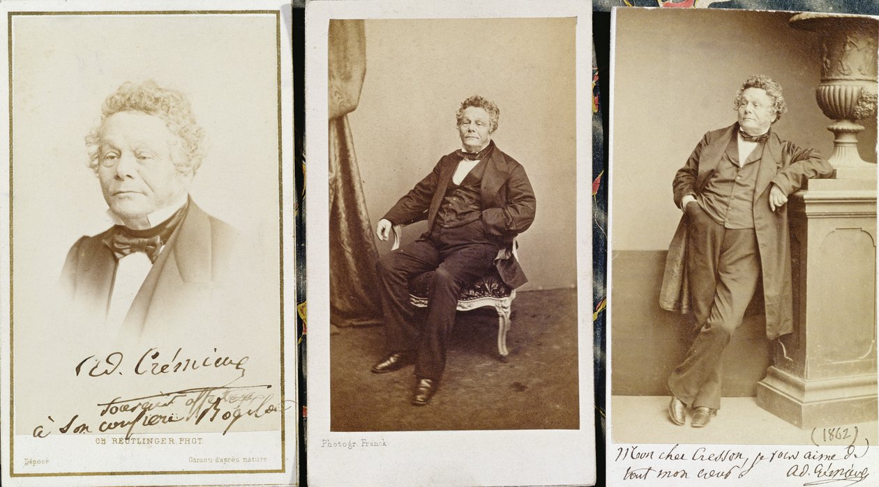 Adolphe Cremieux-t ábrázoló névjegykártyák, 1862 körül alkotó: French Photographer