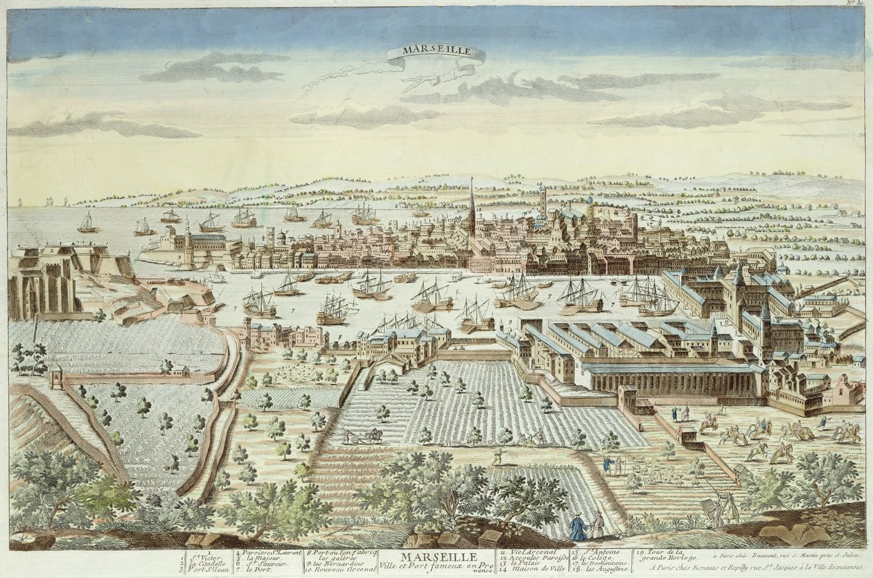 Marseille-i lovas terv, 1680 (színes metszet) alkotó: French School