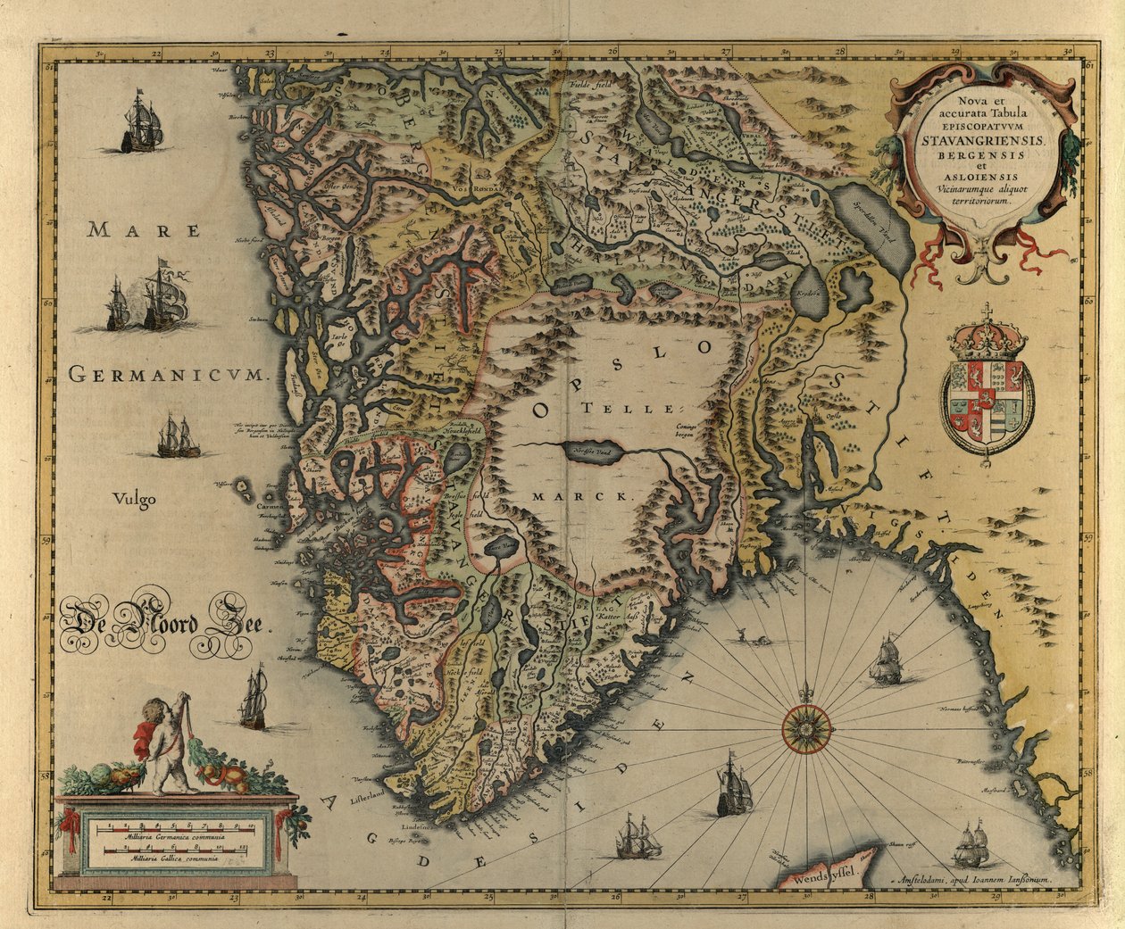 Nova et accurata tabula episcopatuum Stavangriensis, bergensis alkotó: Jan og Jodocus Hondius Janssonius