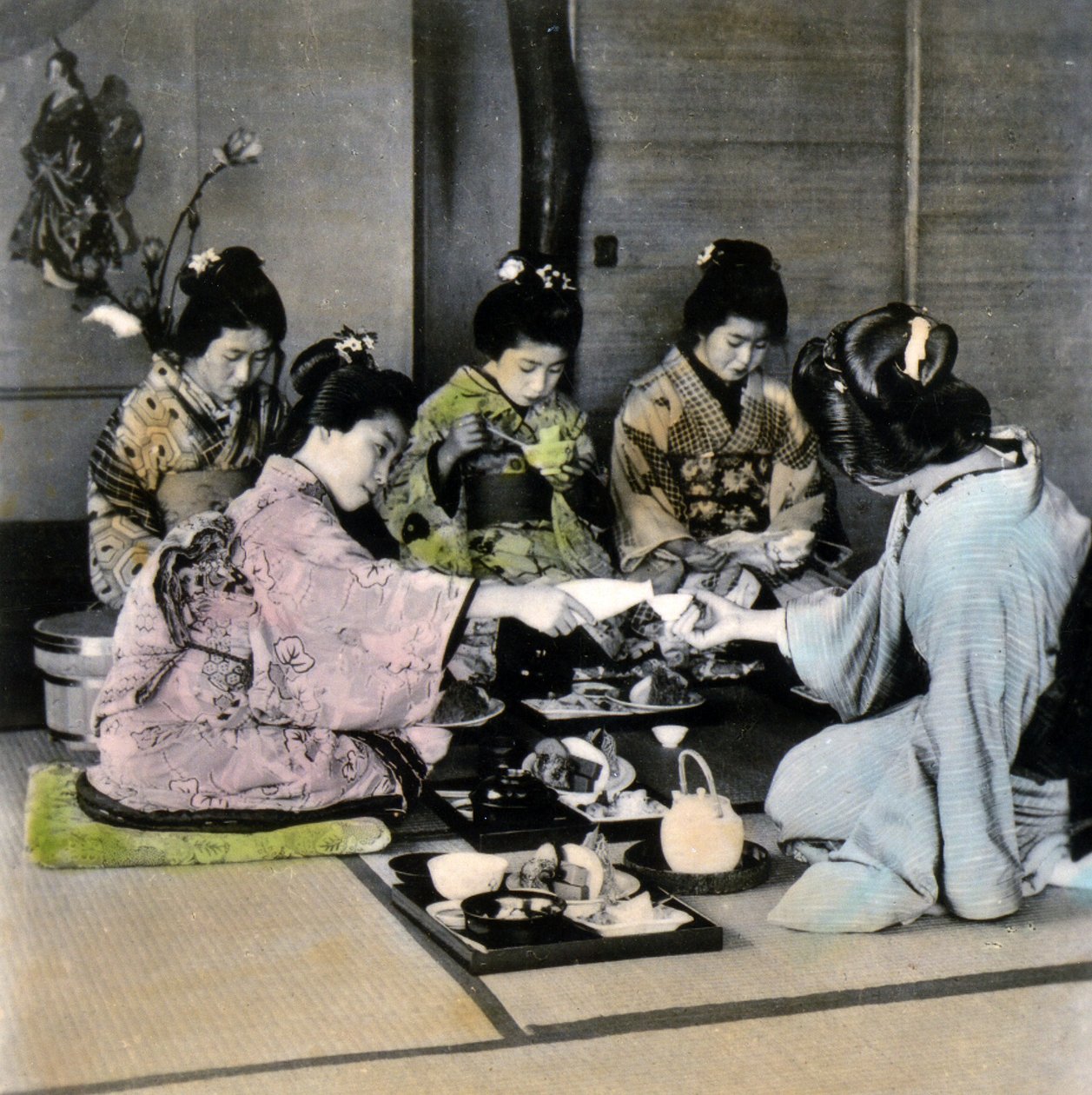 The Tea Ceremony, 1900 körül (album fotó) alkotó: Japanese Photographer