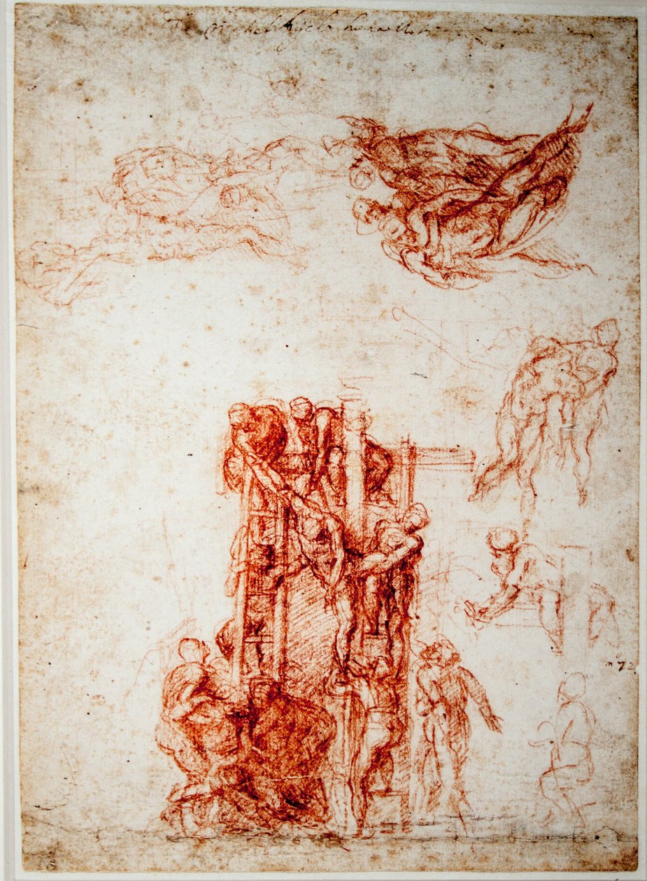 Tanulmányok a kereszthalmazról alkotó: Michelangelo Buonarroti