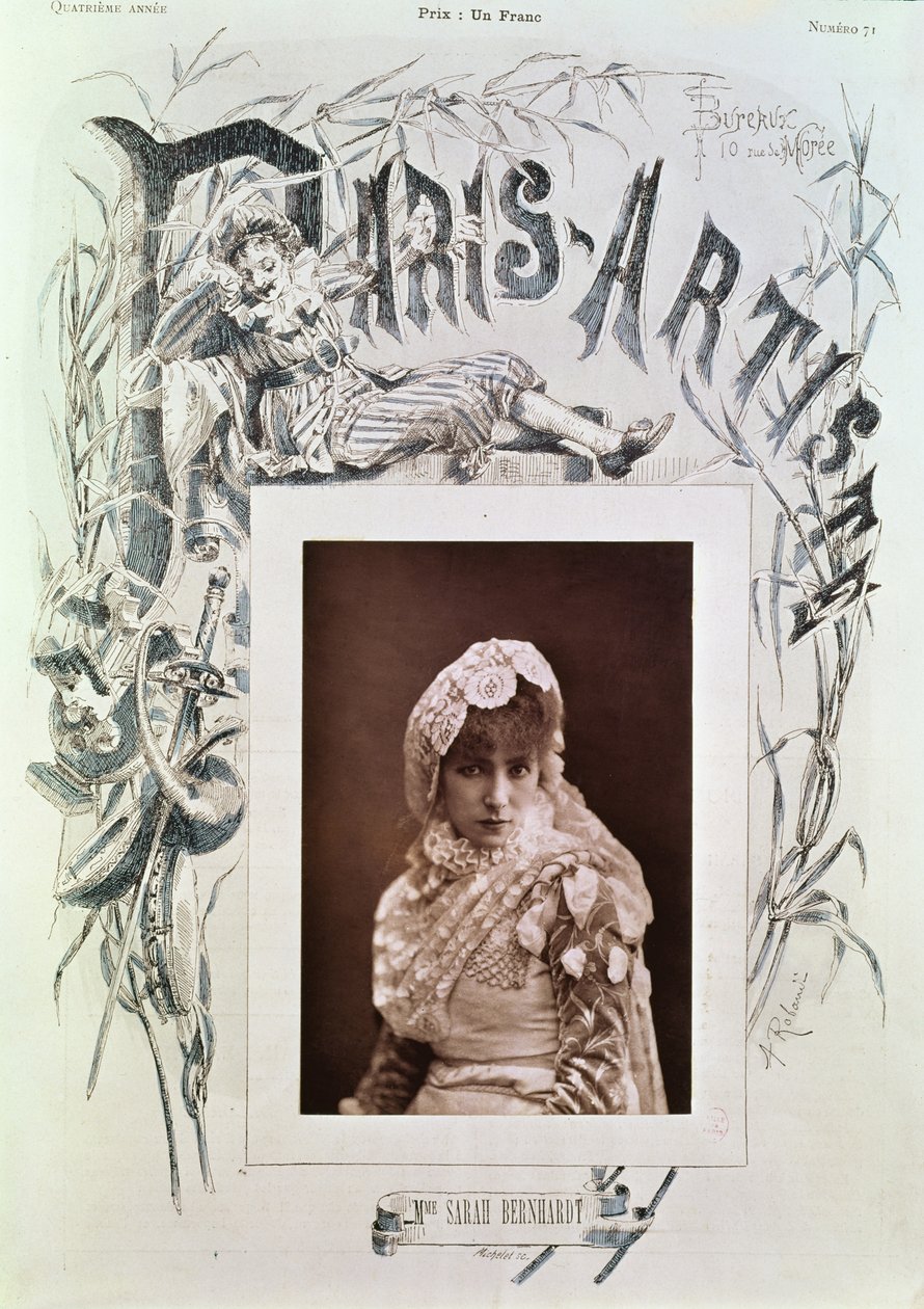 Sarah Bernhardt (1844-1923) Marion Delorme szerepében a Theater de la Porte Saint-Martinban, illusztráció a 