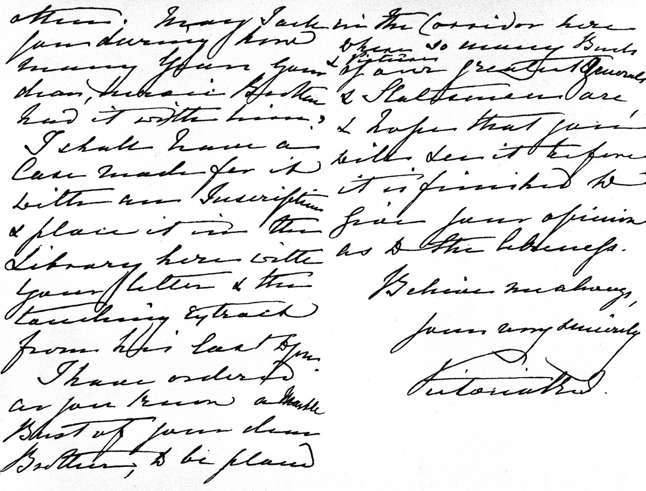 Levél Miss Gordonnak, amelyben köszönetet mond neki egy Biblia ajándékáért, amely testvére, Gordon tábornok tulajdona volt, és megkérdezi, mióta volt Gordon tulajdonában ez a „kincs”, amelyet a Windsori kastélyban írt március 16-án. alkotó: Queen Victoria