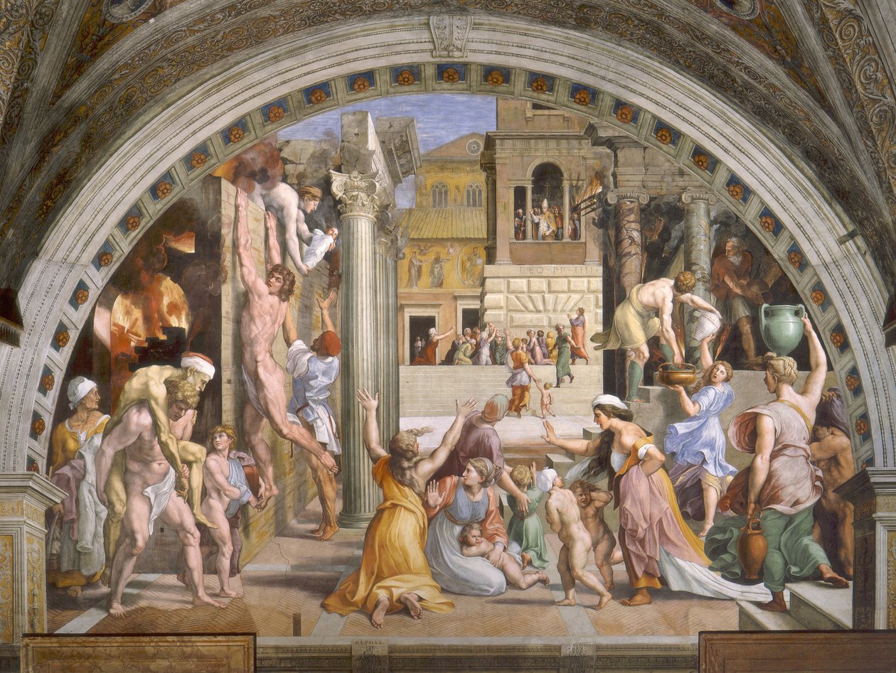 Tűz a Borgóban alkotó: Raffaello Sanzio Raphael