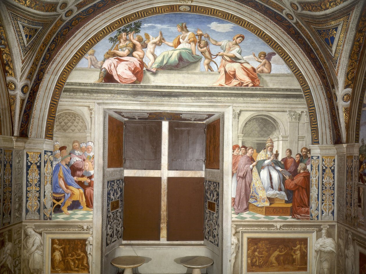 Kardinális és teológiai erények alkotó: Raffaello Sanzio Raphael